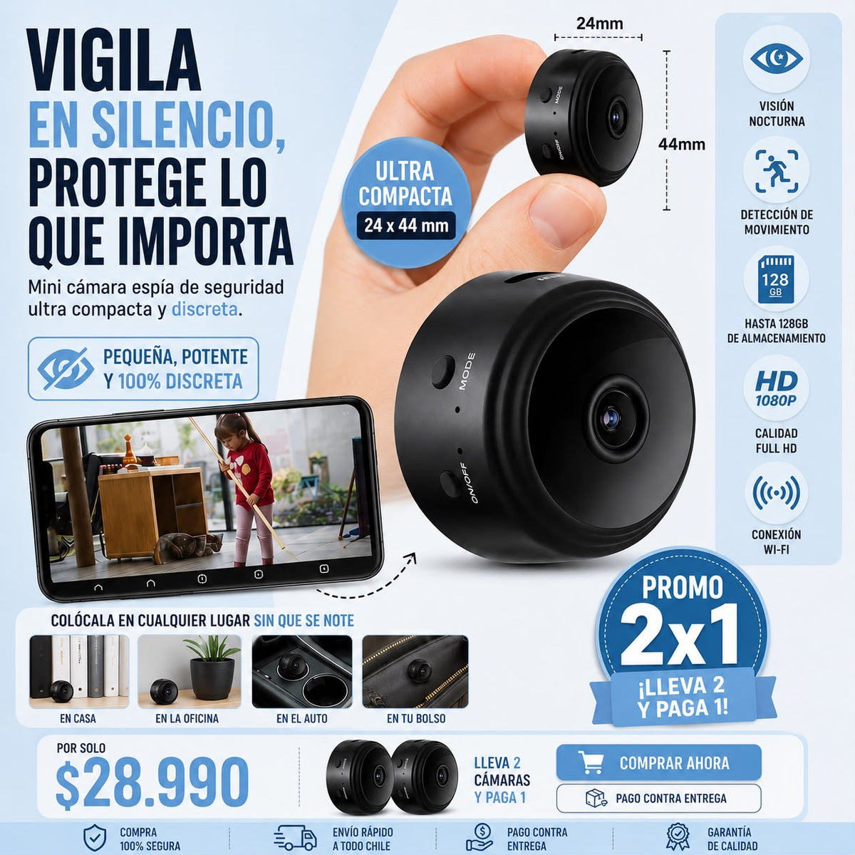 Mini Cámara Espía De Seguridad